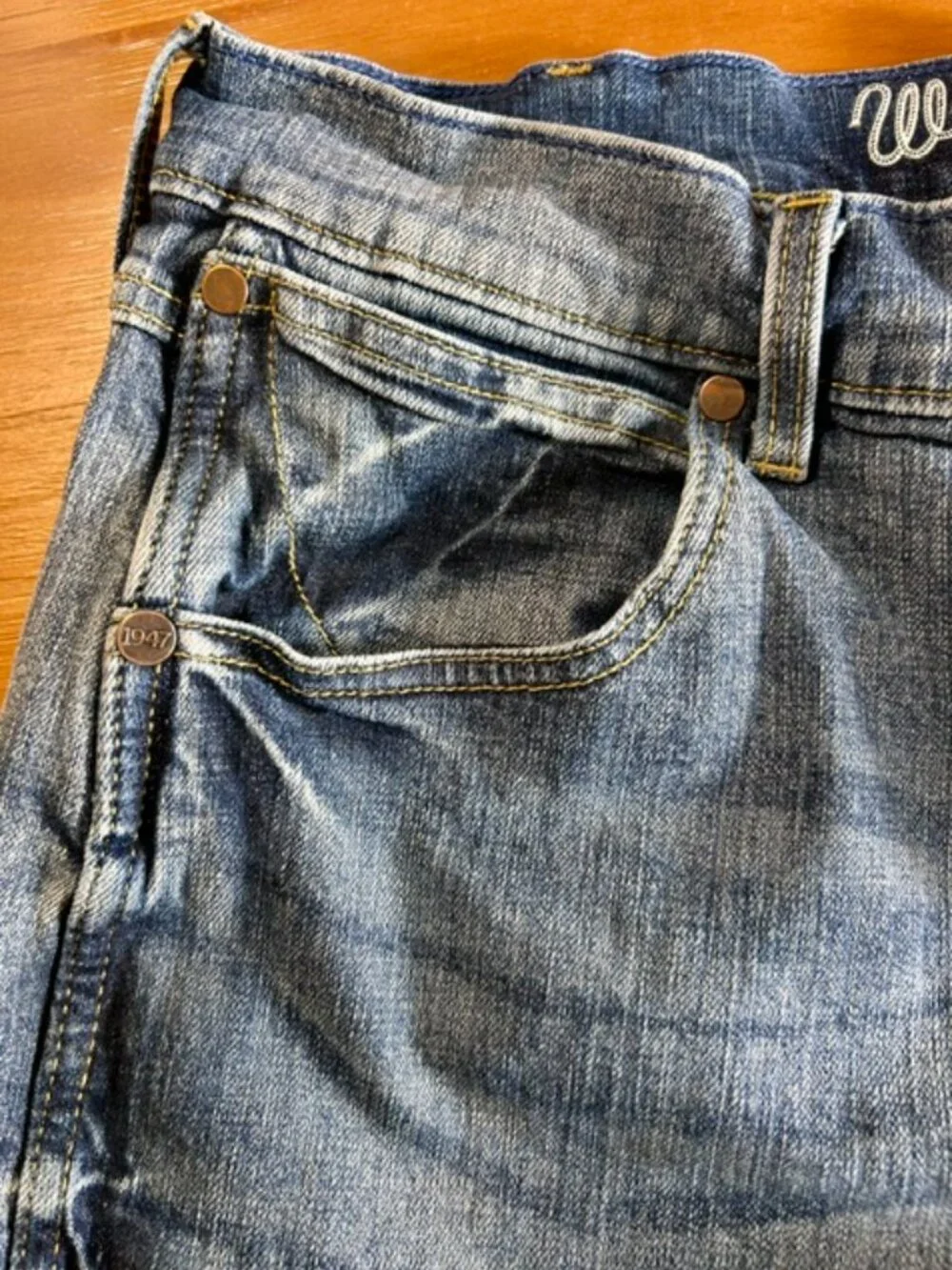 Wrangler Retro Jeans Mens Sz 32/32 Blue Dark Wash Slim Boot Cut Western Cowboy